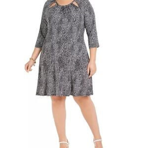 Michael Kors Black and White A-Line Dress